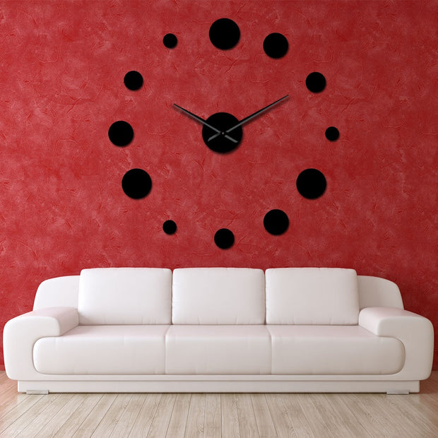 Round Mirror Large Wall Clock