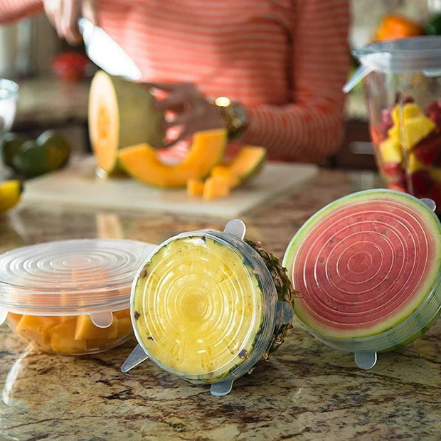6 Pcs Reusable Silicone Food Packaging Cover