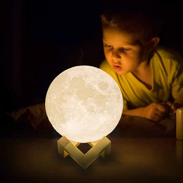 3D Print Rechargeable Children's Moon LED Night Light