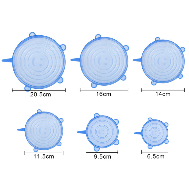 6 Pcs Reusable Silicone Food Packaging Cover