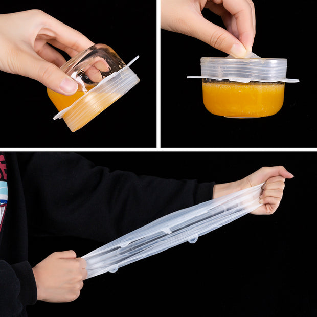6 Pcs Reusable Silicone Food Packaging Cover