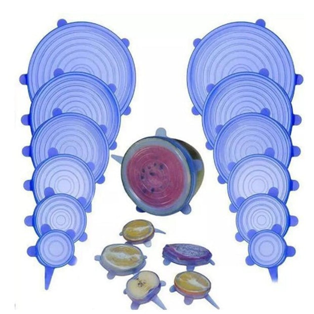 6 Pcs Reusable Silicone Food Packaging Cover