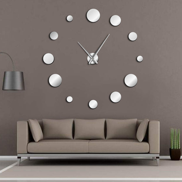 Round Mirror Large Wall Clock